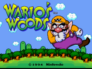 Wario's Woods title screen for Super Nintendo